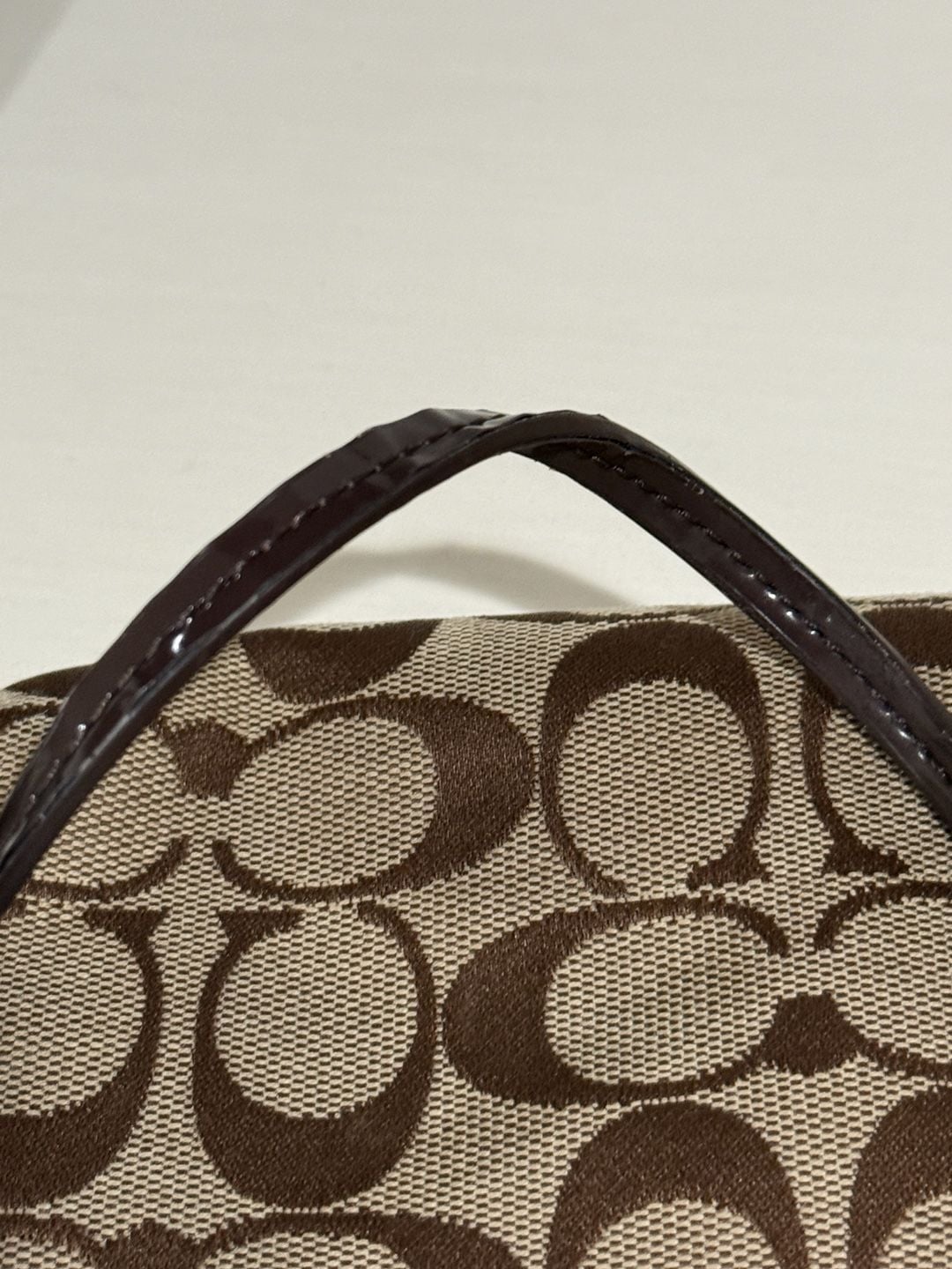 Coach Signature Park Canvas Turnlock Wristlet F49175 Brown 6