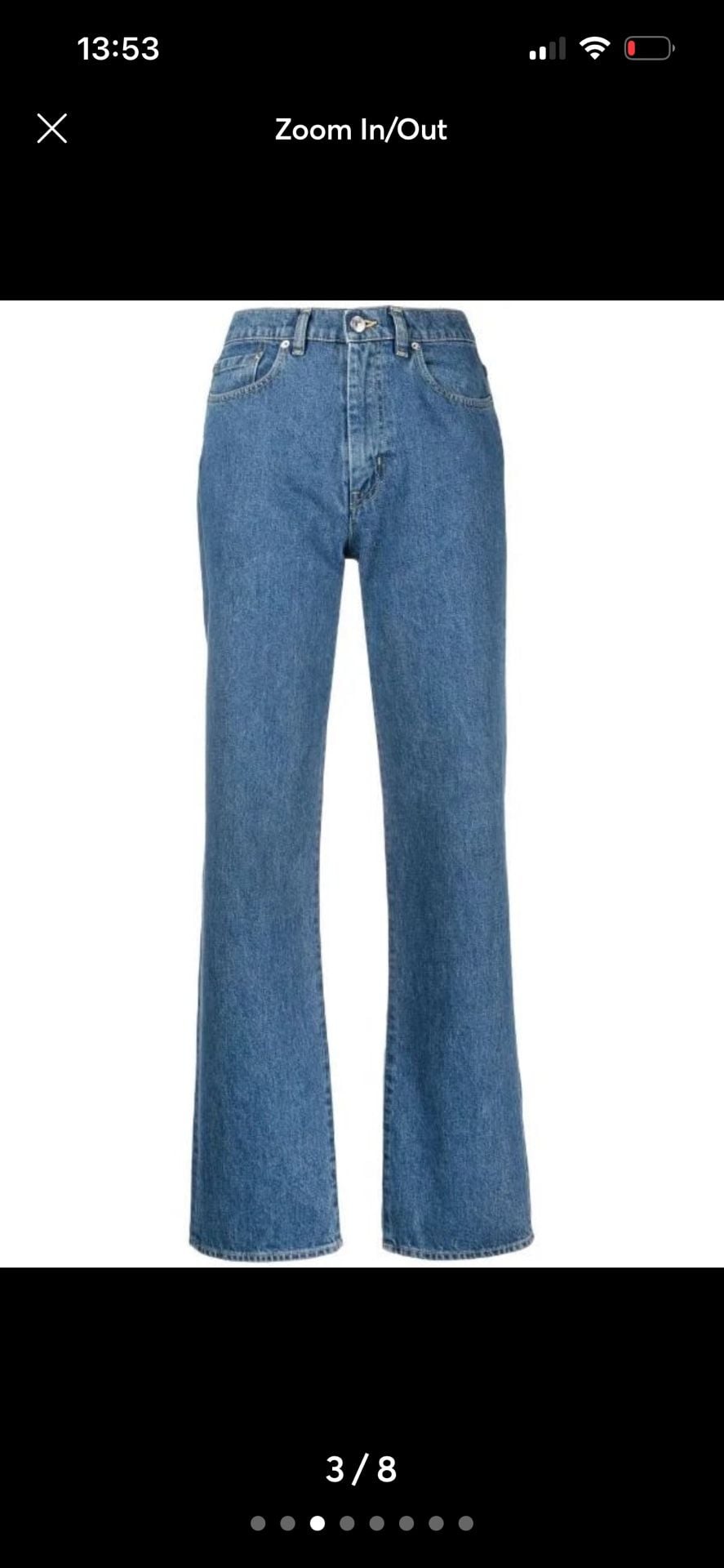 Kenzo Paris Vintage Logo Patch Straight Leg Jeans Blue Denim US 25 2