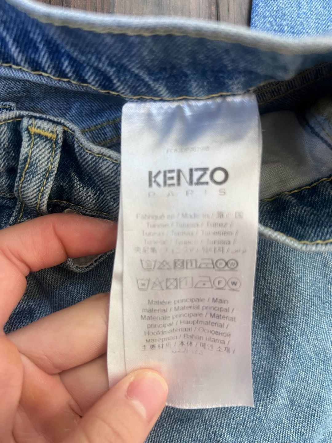 Kenzo Paris Vintage Logo Patch Straight Leg Jeans Blue Denim US 25 4