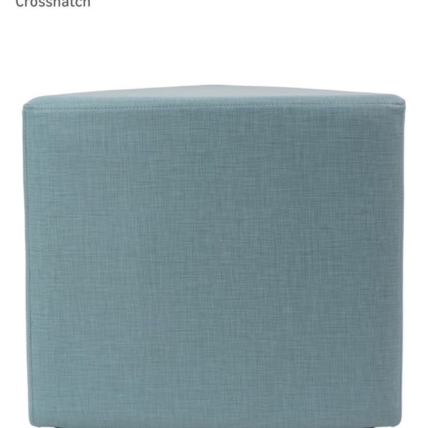 FDP Pro Series Upholstered Rounded Triangle Ottoman Modern Furniture - Sky Blue