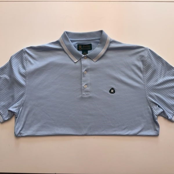 Brooks Brothers x St Andrews Links Striped Golf Polo Shirt XL