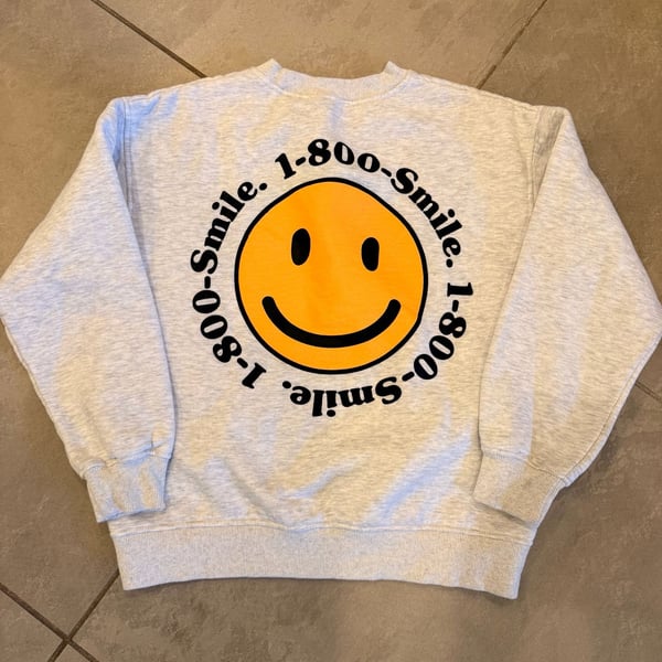 Bailey Rose 1-800-Smile Yellow Smiley Face Graphic Crewneck Sweatshirt