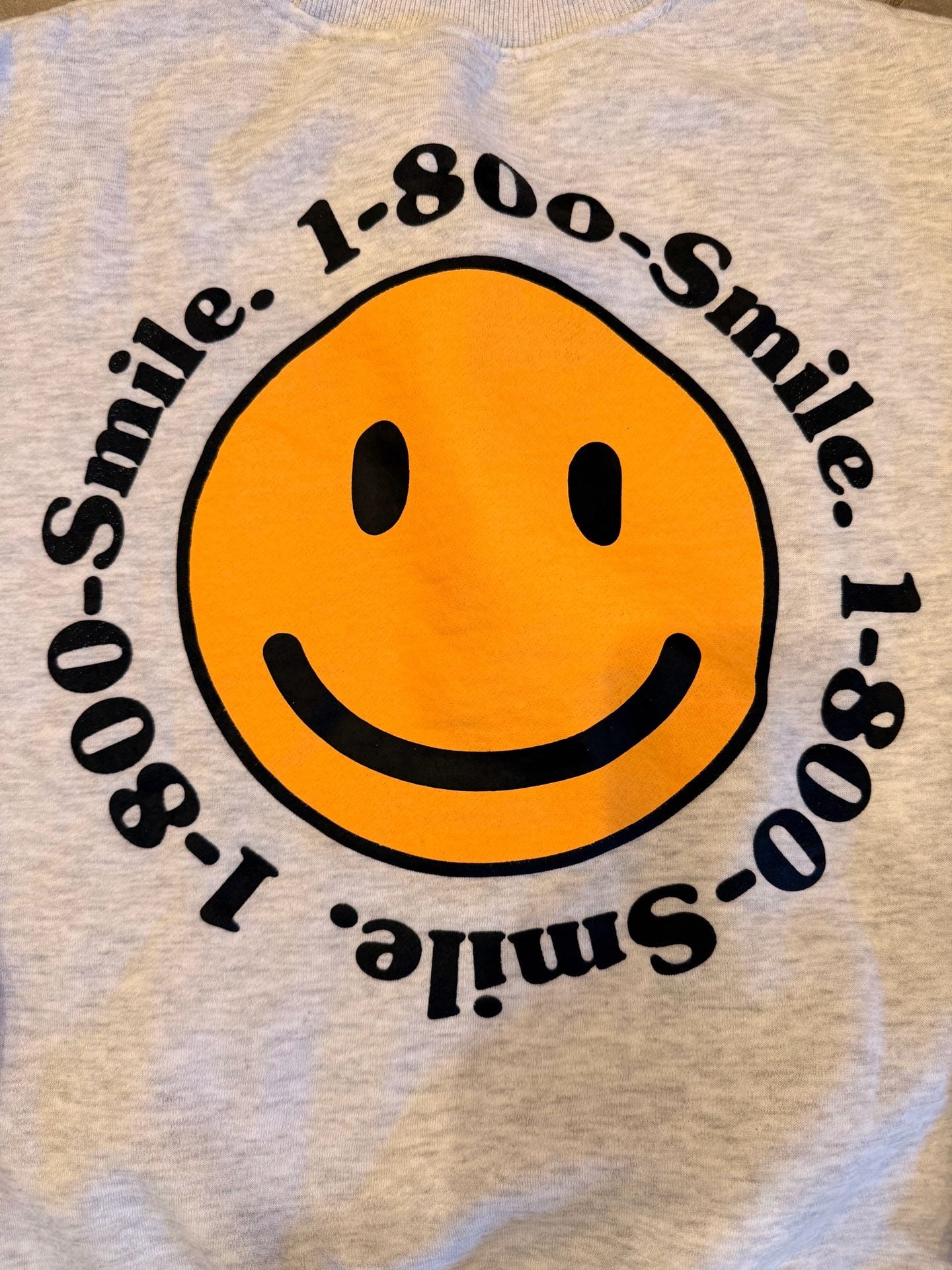 Bailey Rose 1-800-Smile Yellow Smiley Face Graphic Crewneck Sweatshirt 3