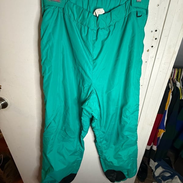Vintage 90s Columbia Sportswear Teal Nylon Ski Snow Pants Mens XL