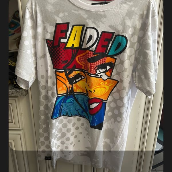 Contender CTDR Faded Abstract Comic Pop Art All Over Print Streetwear T-Shirt