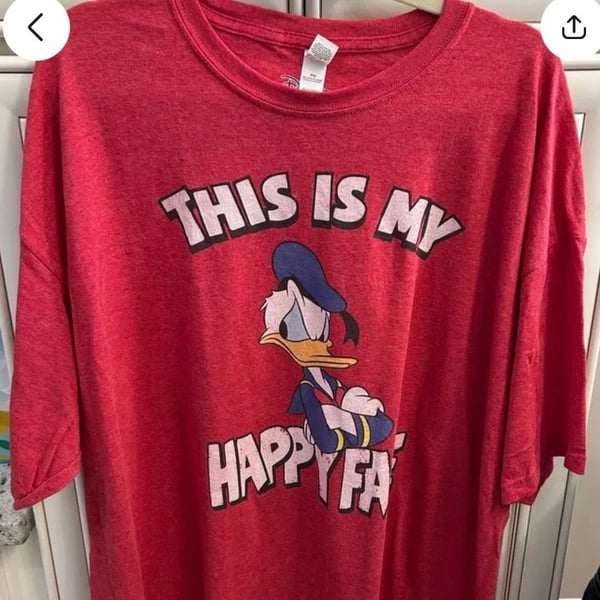 Disney Unisex Donald Duck 'This Is My Happy Face' Heather Red Graphic T-Shirt