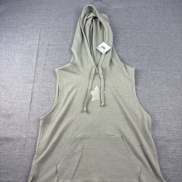 American Eagle Ziegler Sleeveless Waffle Knit Star Graphic Hoodie