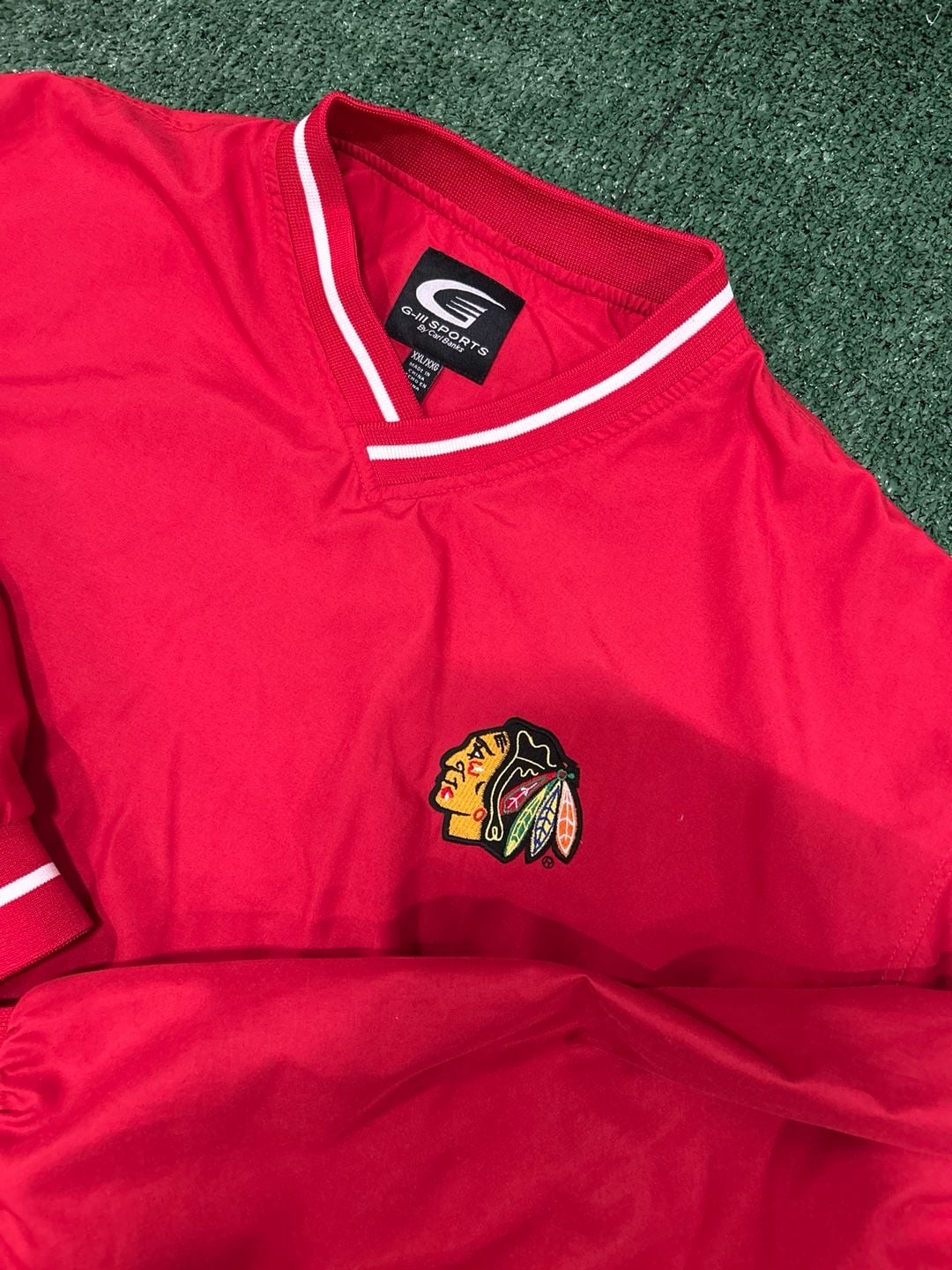 G-III Sports Chicago Blackhawks NHL V-Neck Pullover Windbreaker Jacket XXL 3