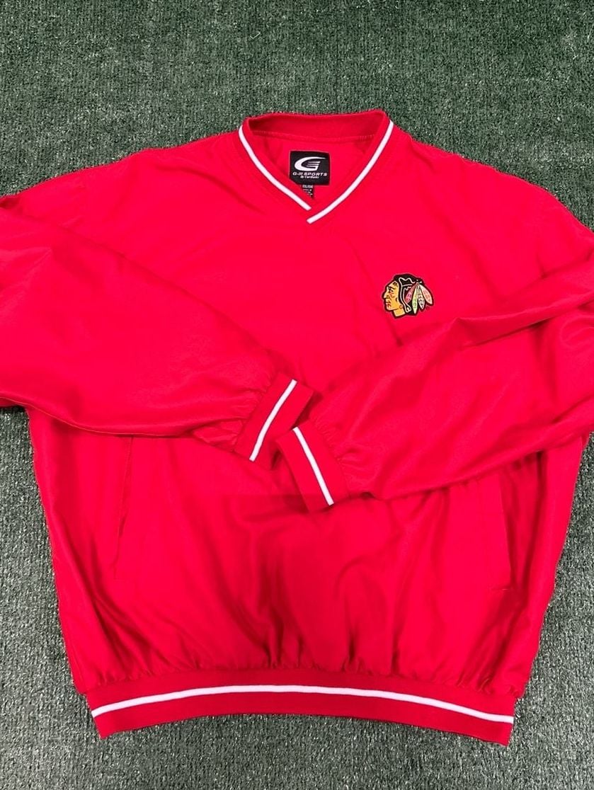 G-III Sports Chicago Blackhawks NHL V-Neck Pullover Windbreaker Jacket XXL 2