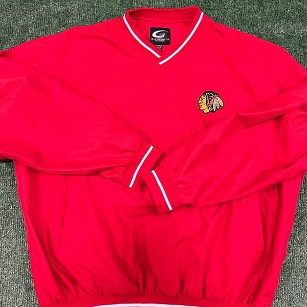 G-III Sports Chicago Blackhawks NHL V-Neck Pullover Windbreaker Jacket XXL