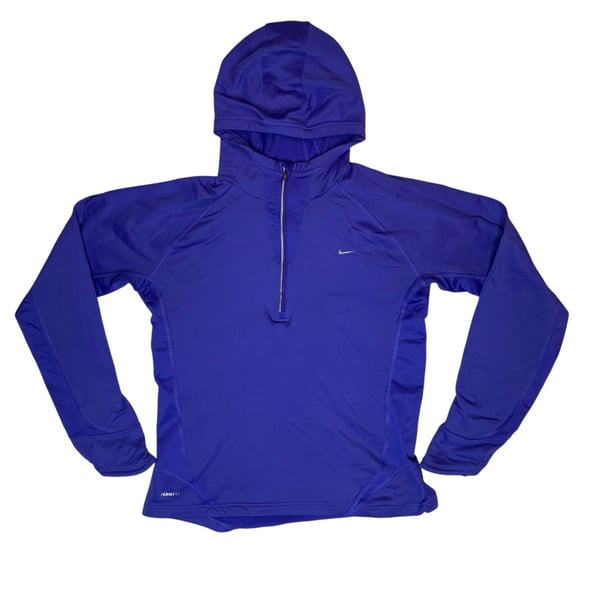 Nike Fit Dry Hoodie Womens M Purple 1/4 Zip Athletic Pullover