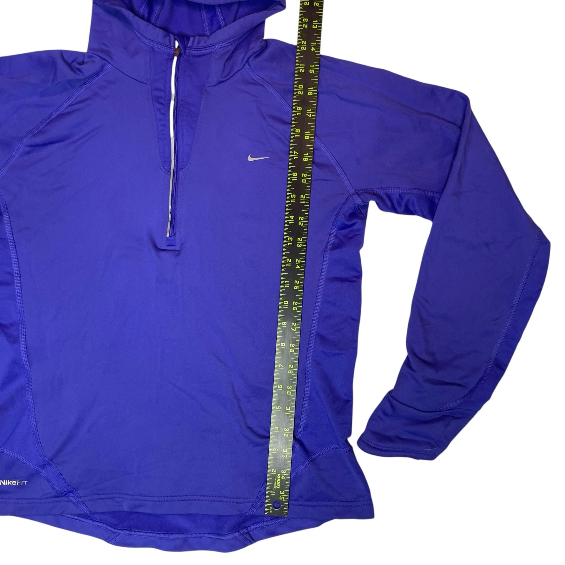 Nike Fit Dry Hoodie Womens M Purple 1/4 Zip Athletic Pullover 3