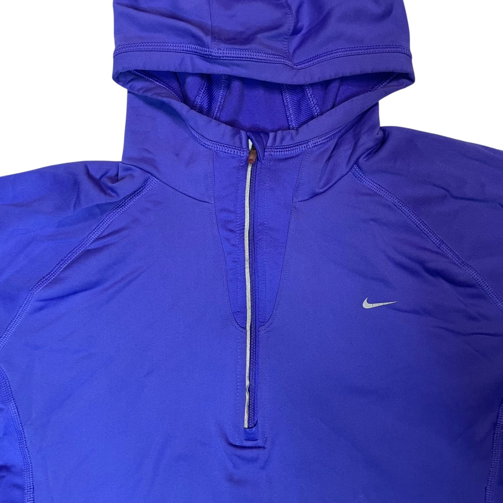 Nike Fit Dry Hoodie Womens M Purple 1/4 Zip Athletic Pullover 6