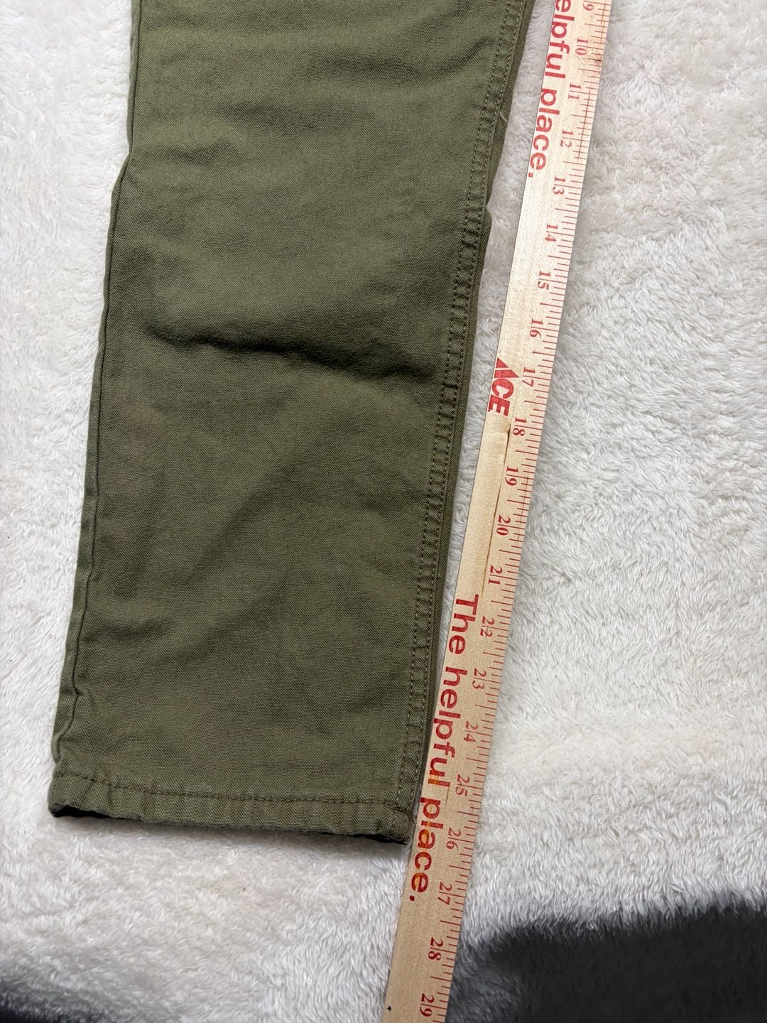 Bit & Bridle Women's Size 10 Olive Green Flannel Lined Cotton Canvas Pants-HORSE 6
