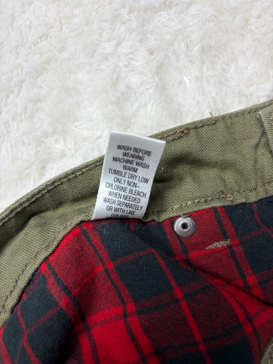 Bit & Bridle Women's Size 10 Olive Green Flannel Lined Cotton Canvas Pants-HORSE 10