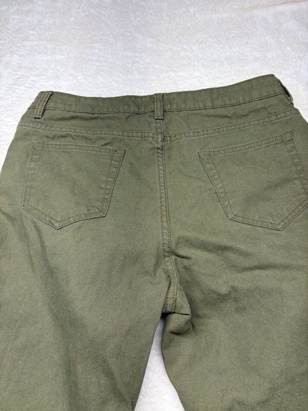 Bit & Bridle Women's Size 10 Olive Green Flannel Lined Cotton Canvas Pants-HORSE 14