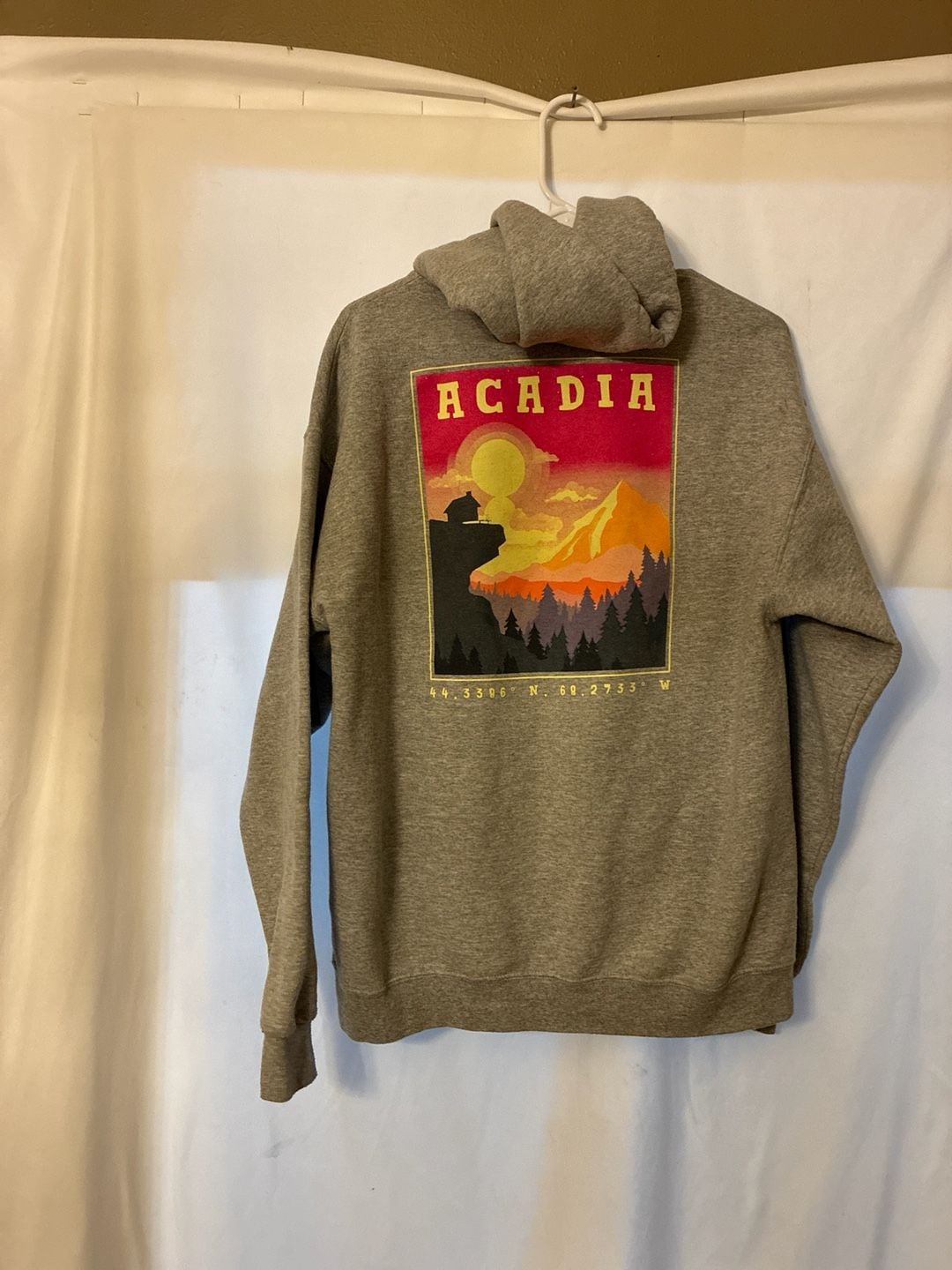 Bowery Supply Co. Acadia National Park Graphic Hoodie Heather Gray Size L 4