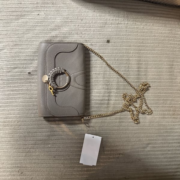 See by Chloé Grey Suede & Leather Shoulder Bag,
