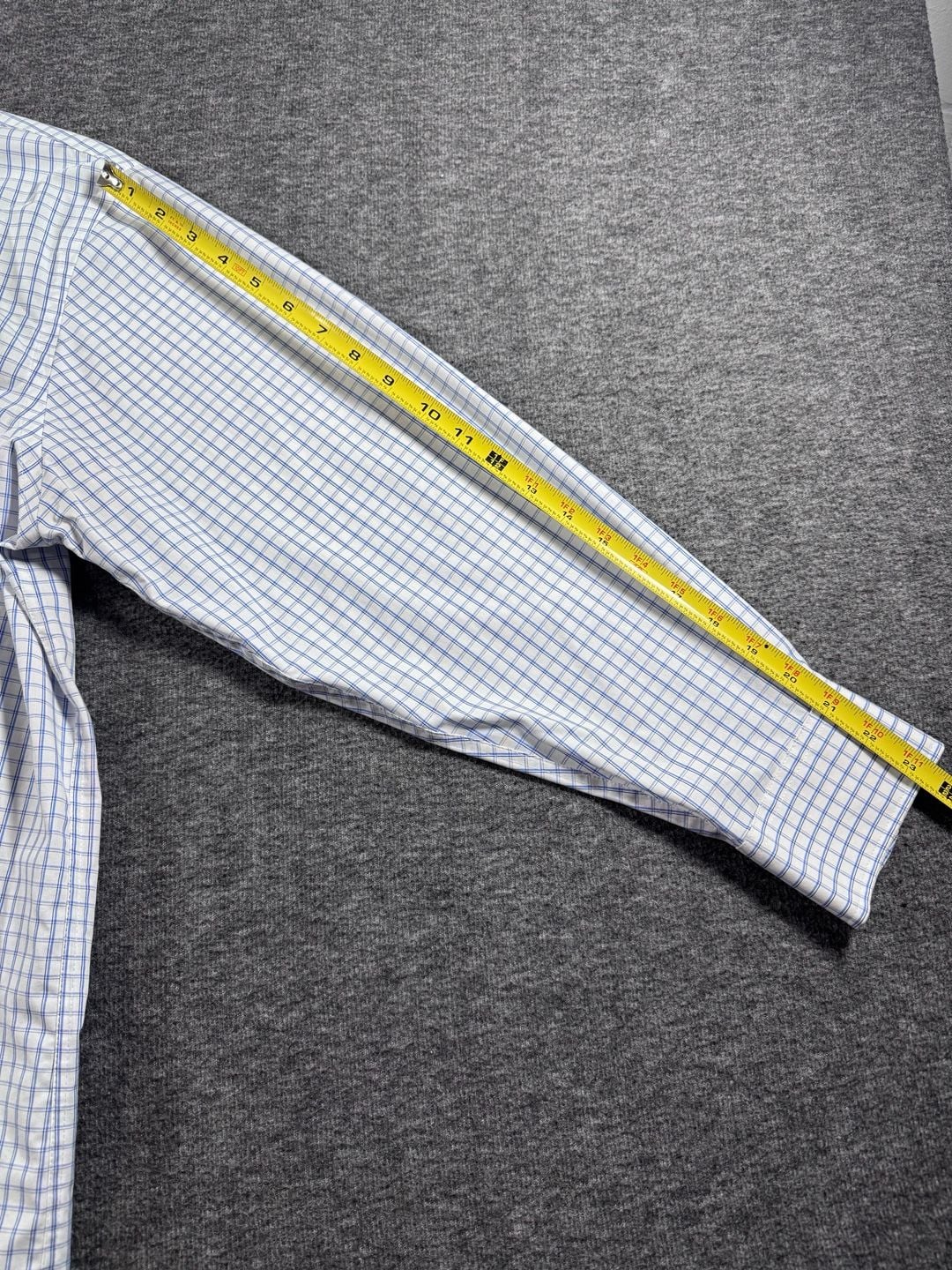 Chaps Men's Regular Fit Ultimate Non-Iron Blue Check Dress Shirt Size 17 32/33 7