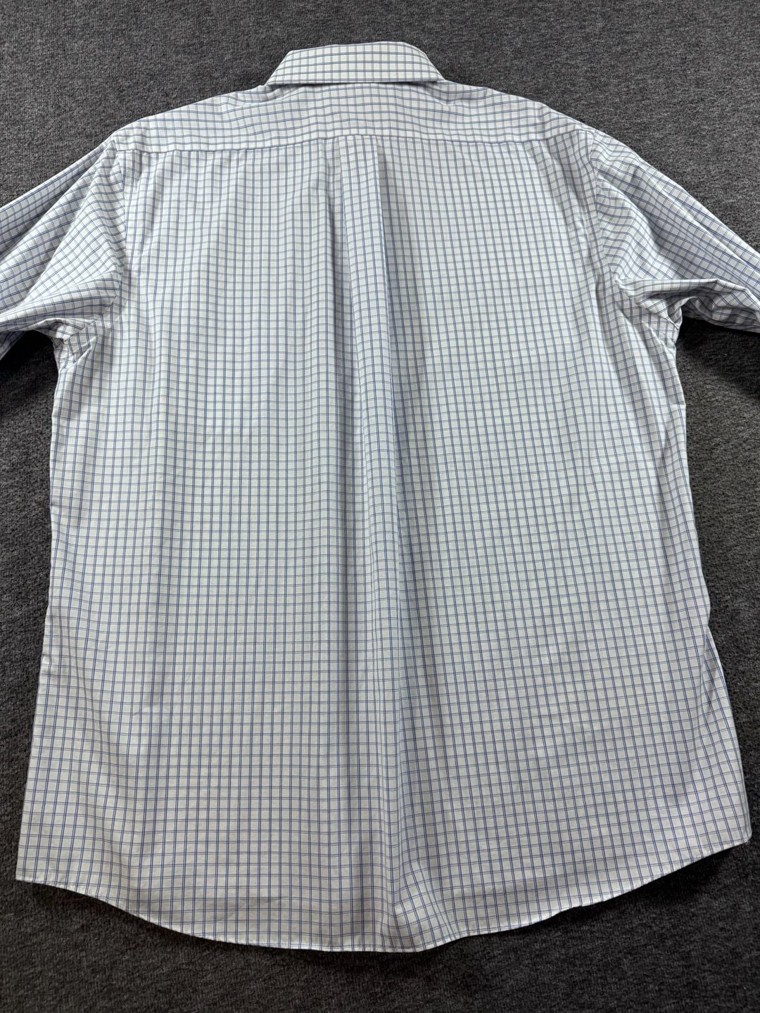 Chaps Men's Regular Fit Ultimate Non-Iron Blue Check Dress Shirt Size 17 32/33 10