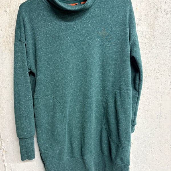 Merrell Women's Cloud Cowl Neck Tunic Pullover Sweatshirt with Pockets in Teal