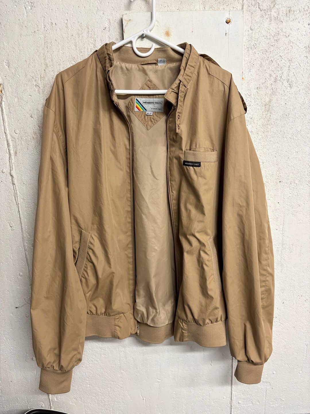 Vintage Members Only by Europe Craft Khaki Racer Bomber Jacket XLT 2