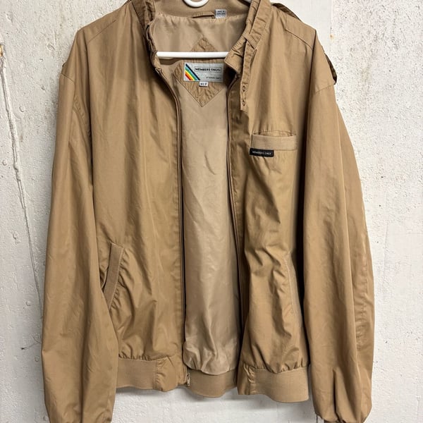 Vintage Members Only by Europe Craft Khaki Racer Bomber Jacket XLT