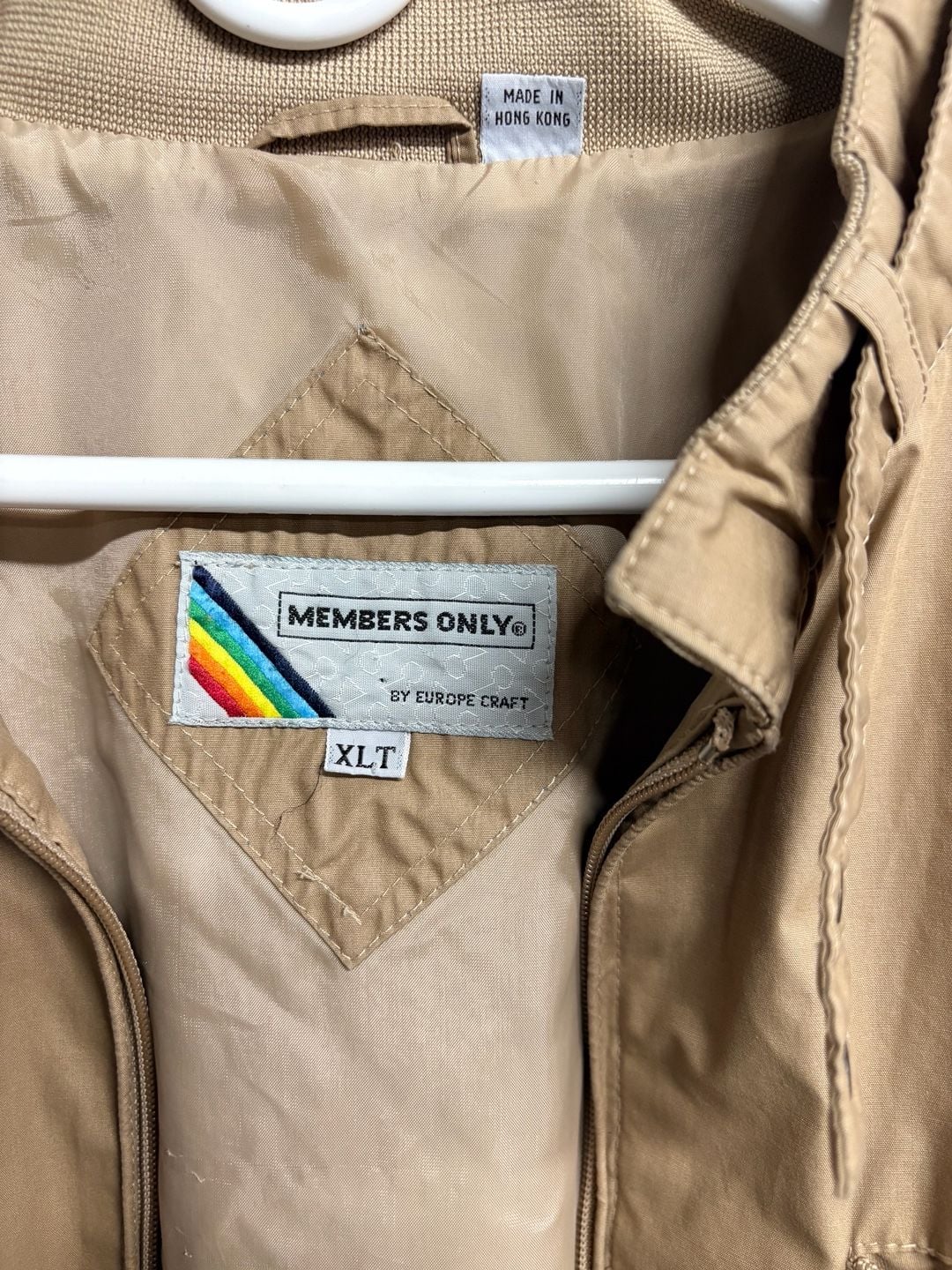 Vintage Members Only by Europe Craft Khaki Racer Bomber Jacket XLT 3