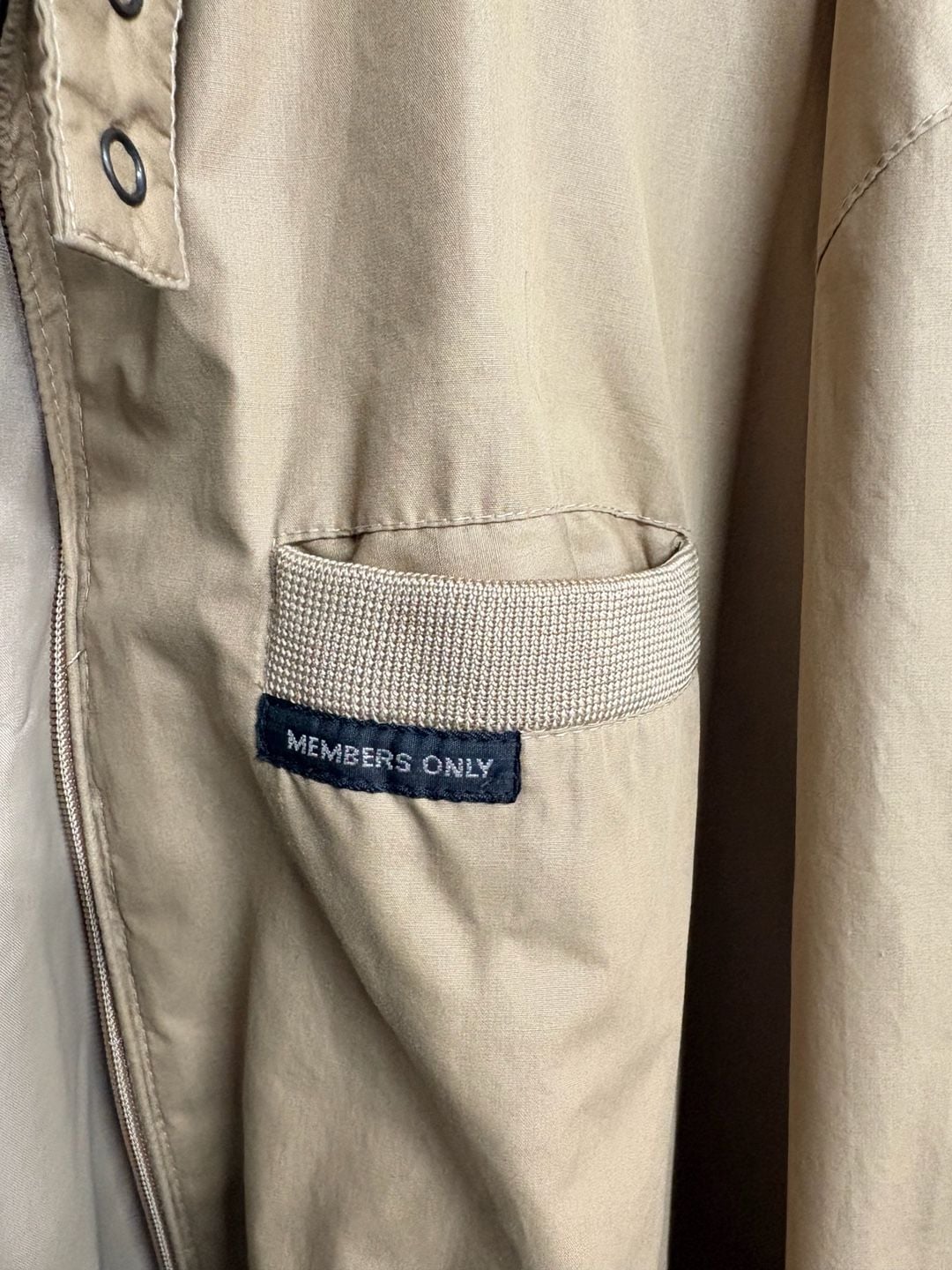 Vintage Members Only by Europe Craft Khaki Racer Bomber Jacket XLT 4