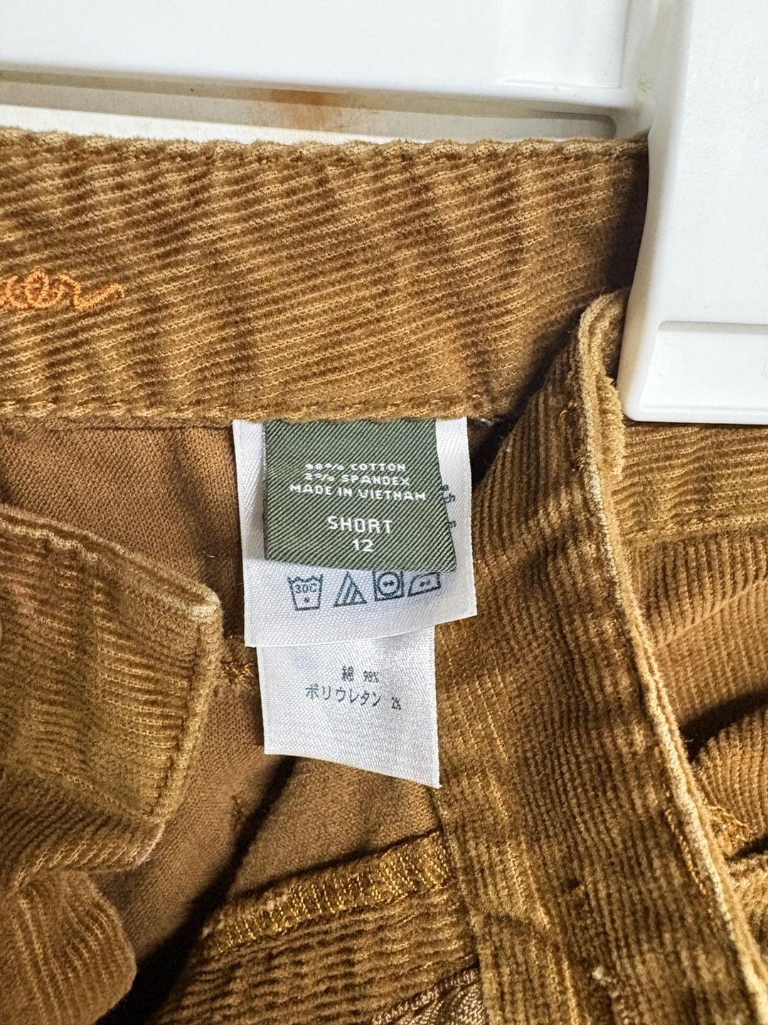 Eddie Bauer Women's Brown High Rise Stretch Corduroy Pants Size 12 Short 3