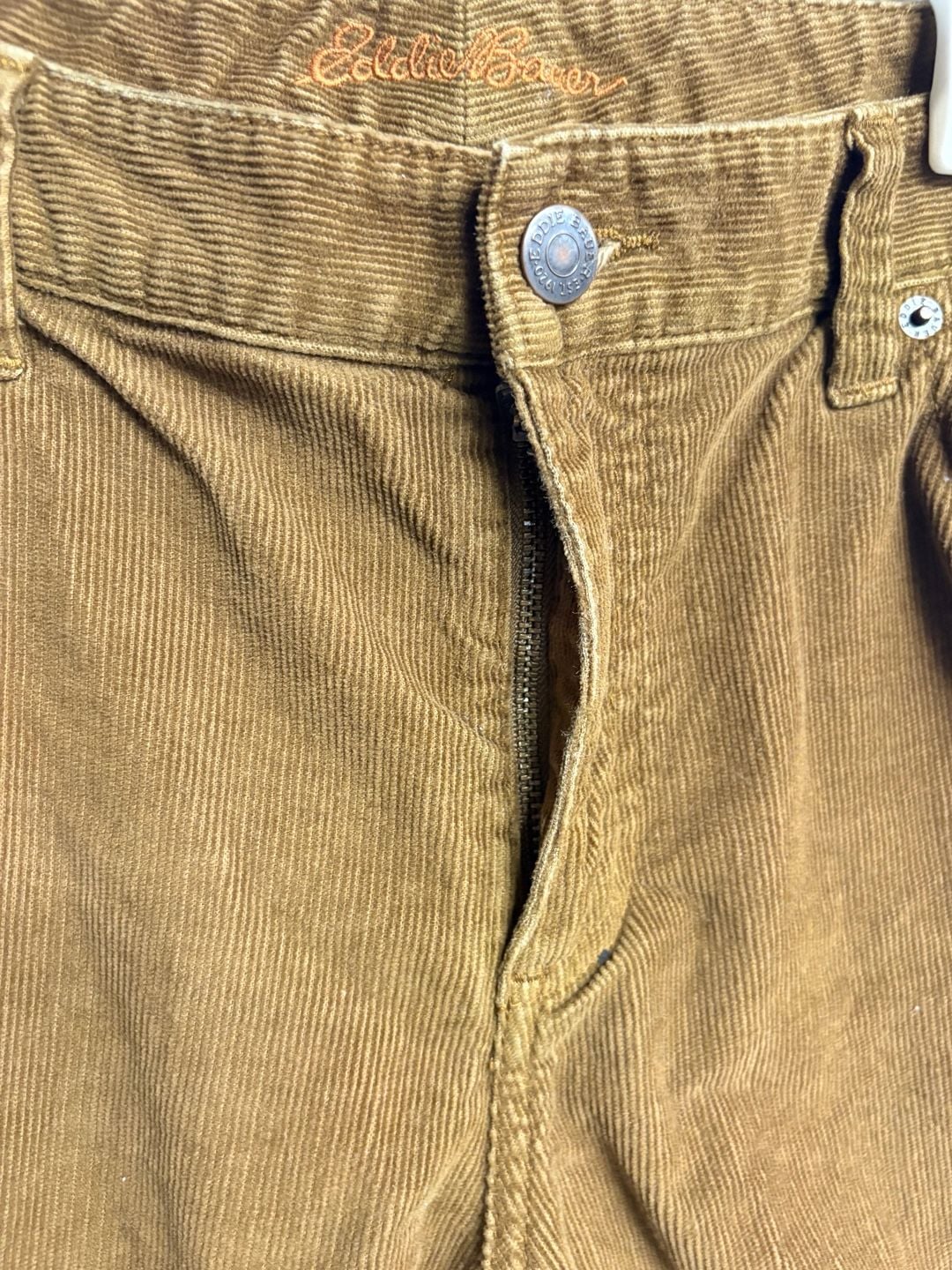 Eddie Bauer Women's Brown High Rise Stretch Corduroy Pants Size 12 Short 4