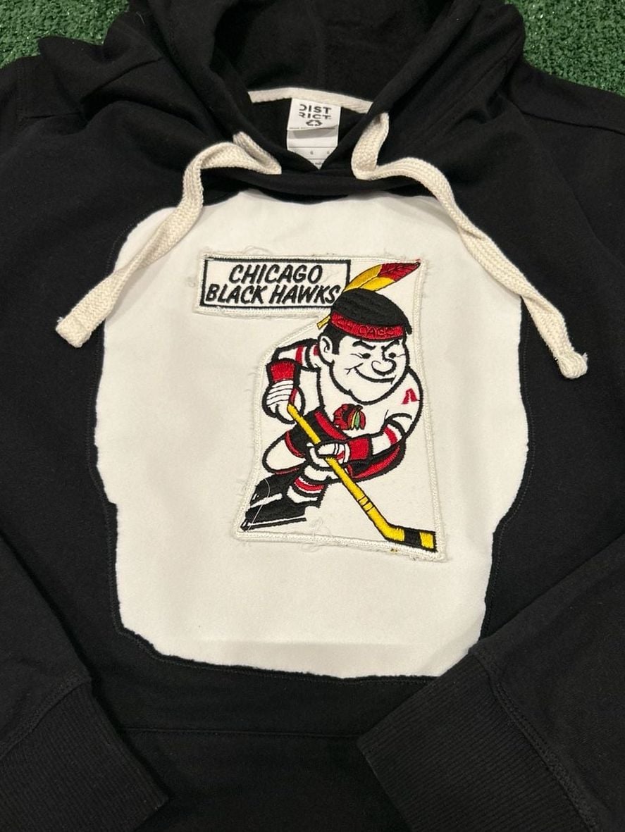 District Recycled Fabric Chicago Blackhawks Brent Sopel #5 Custom Patch Hoodie 3