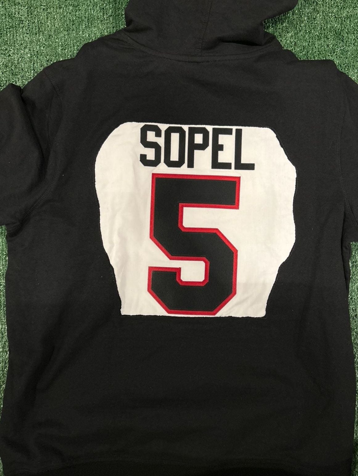 District Recycled Fabric Chicago Blackhawks Brent Sopel #5 Custom Patch Hoodie 5