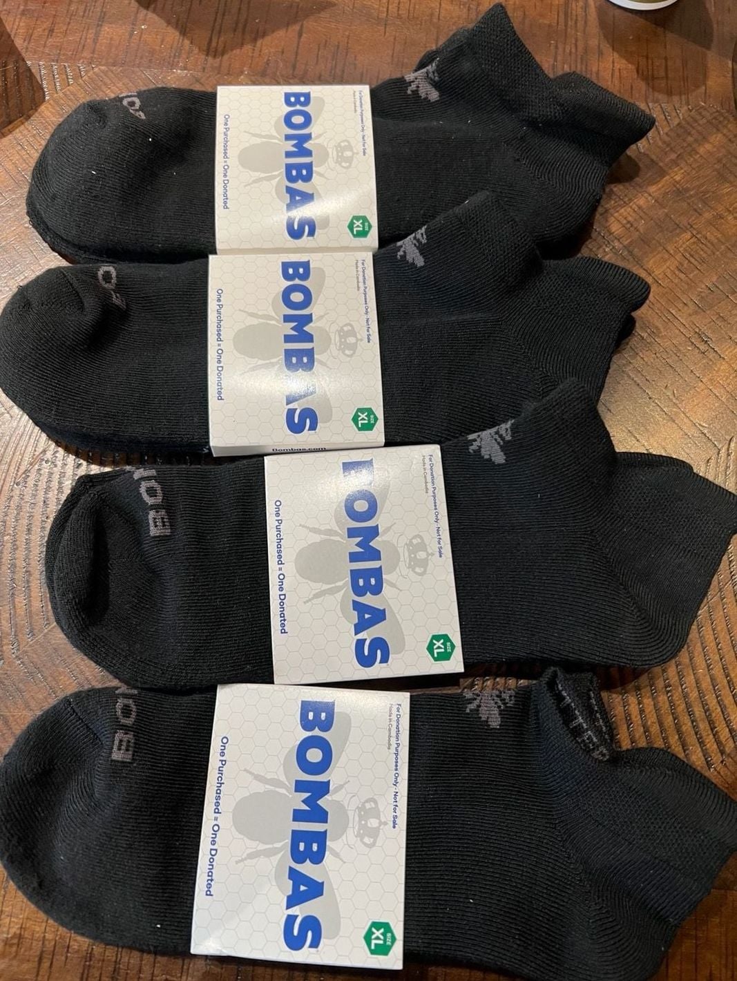 Bombas Men's Black Ankle Socks 4-Pack Size XL 1