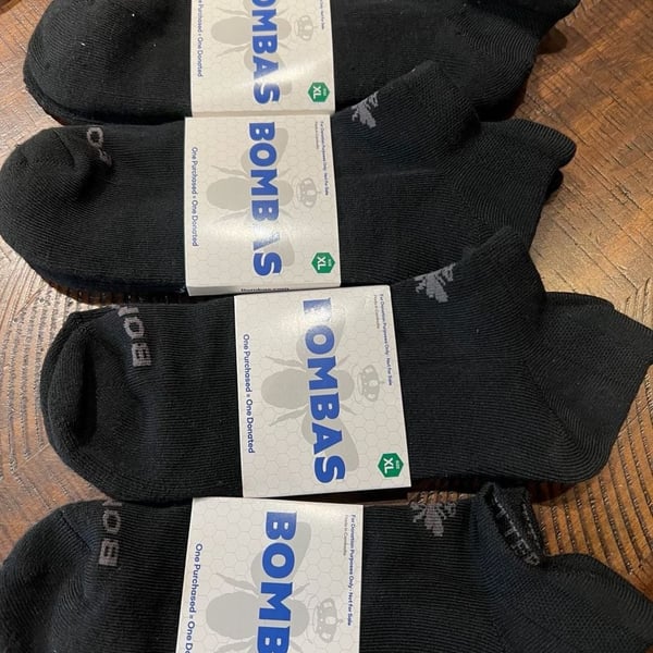 Bombas Men's Black Ankle Socks 4-Pack Size XL
