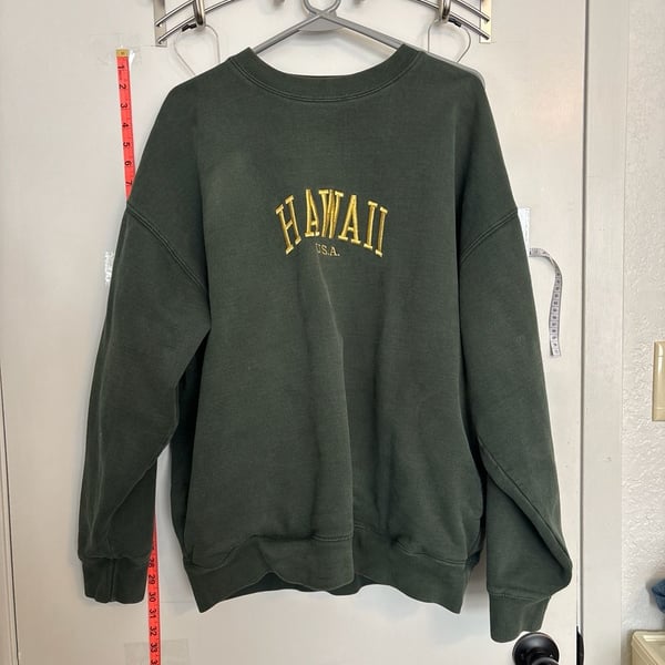 Brandy Melville John Galt Green Hawaii Crew Neck Sweatshirt