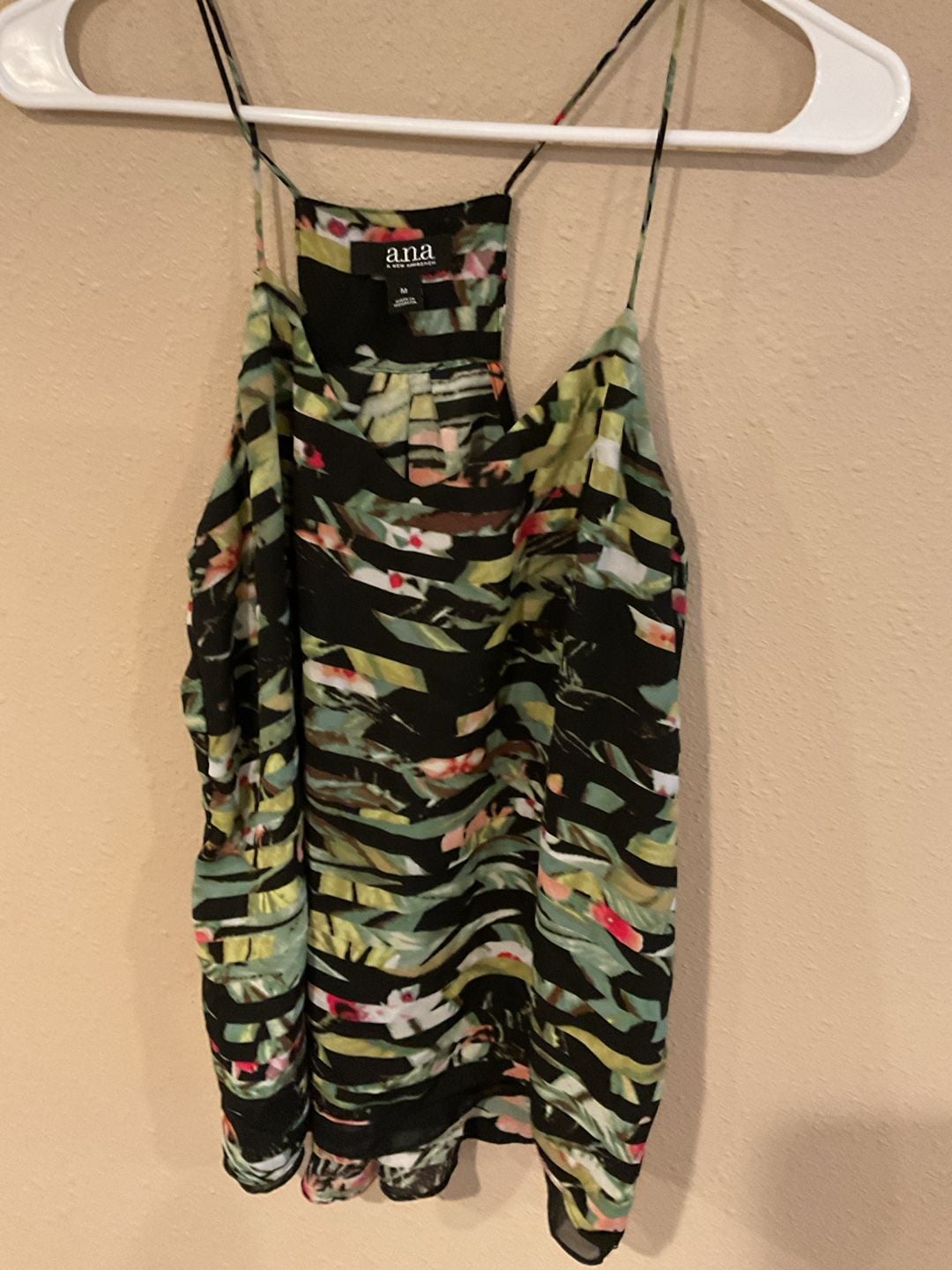 a.n.a A New Approach Floral Tropical Stripe Racerback Camisole Tank Top 2