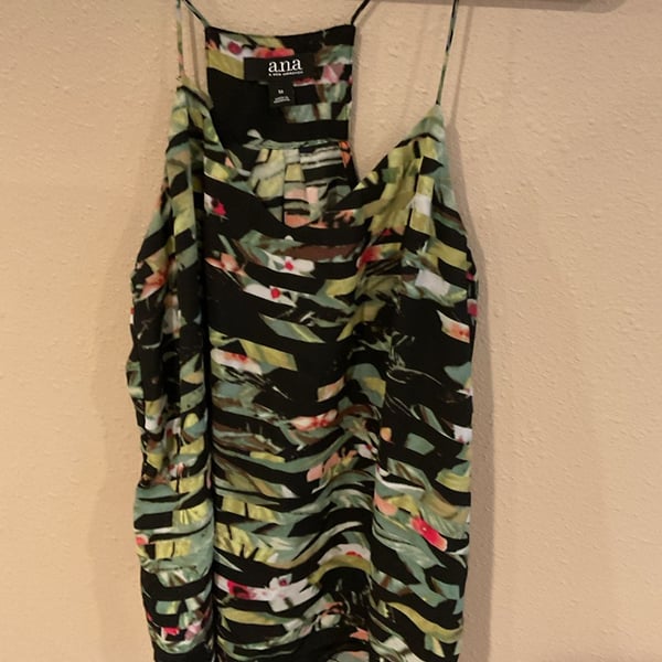 a.n.a A New Approach Floral Tropical Stripe Racerback Camisole Tank Top