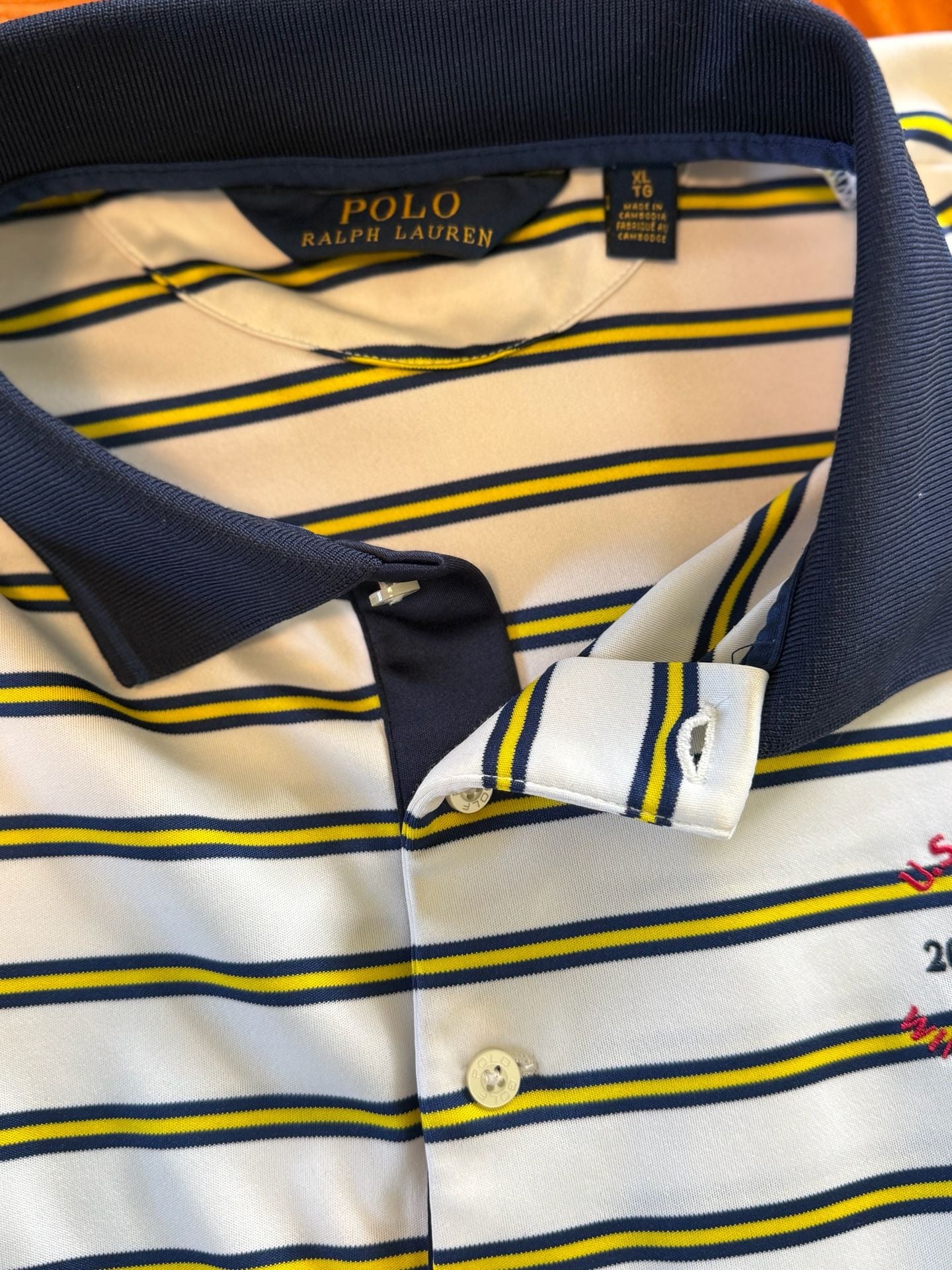 Polo Ralph Lauren 2020 U.S. Open Winged Foot Striped Performance Golf Polo Shirt XL 5