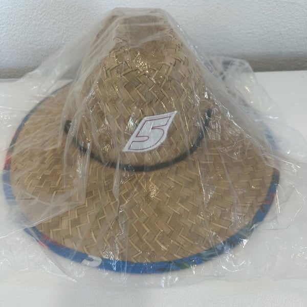 NASCAR Kyle Larson #5 Floral Print Straw Lifeguard Sun Hat