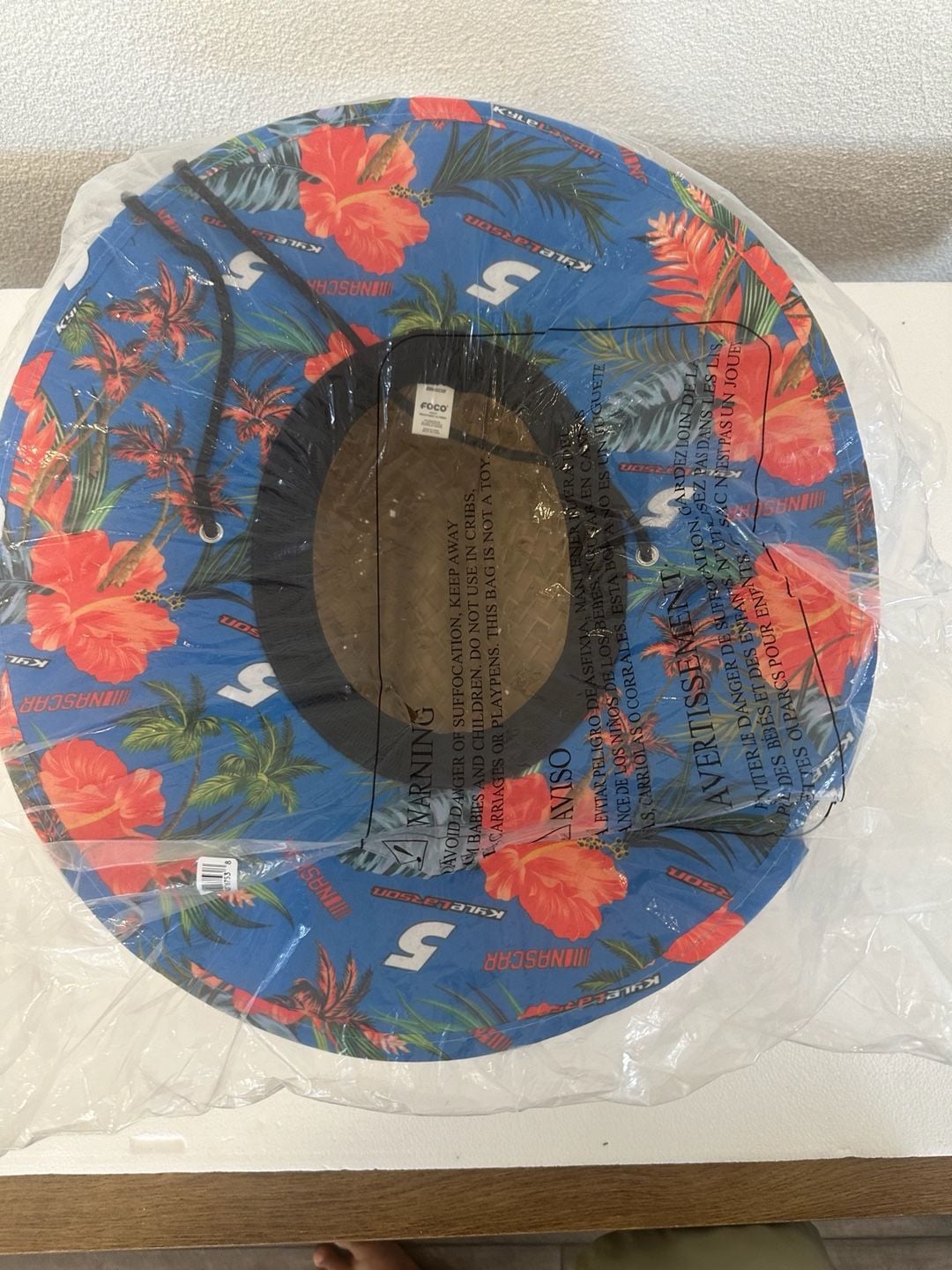 NASCAR Kyle Larson #5 Floral Print Straw Lifeguard Sun Hat 3