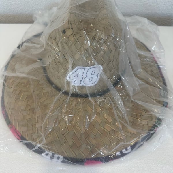 Alex Bowman #48 NASCAR Hendrick Motorsports Floral Straw Sun Hat