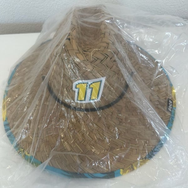 Denny Hamlin NASCAR #11 FOCO Floral Underbrim Straw Lifeguard Sun Hat