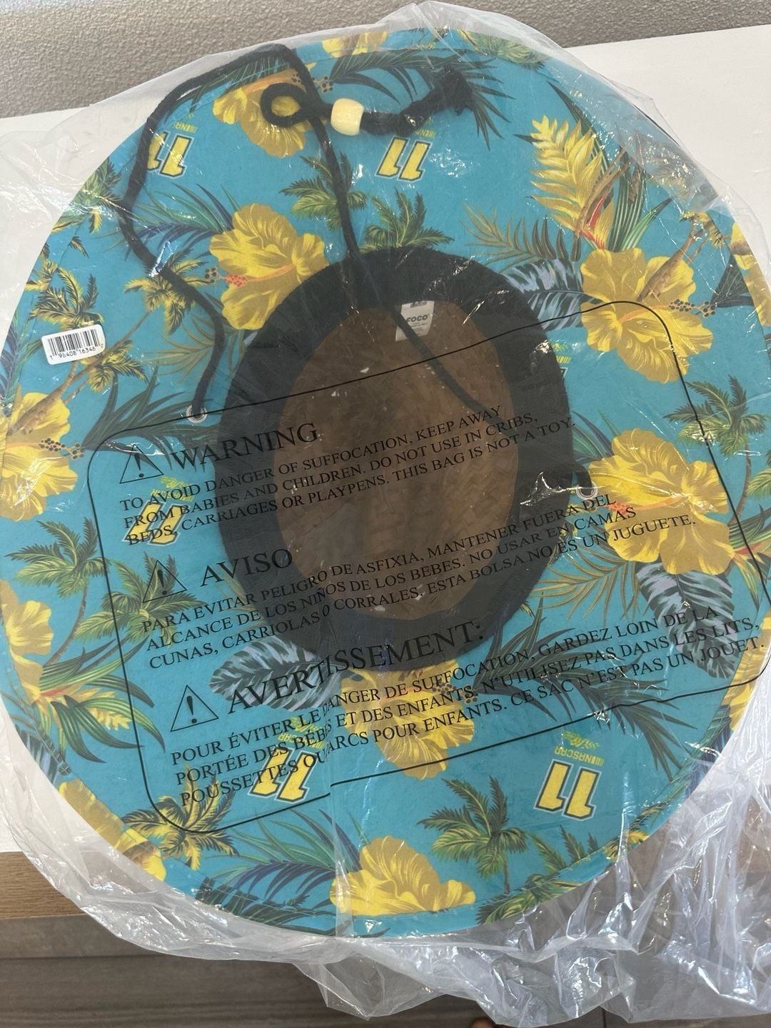 Denny Hamlin NASCAR #11 FOCO Floral Underbrim Straw Lifeguard Sun Hat 4