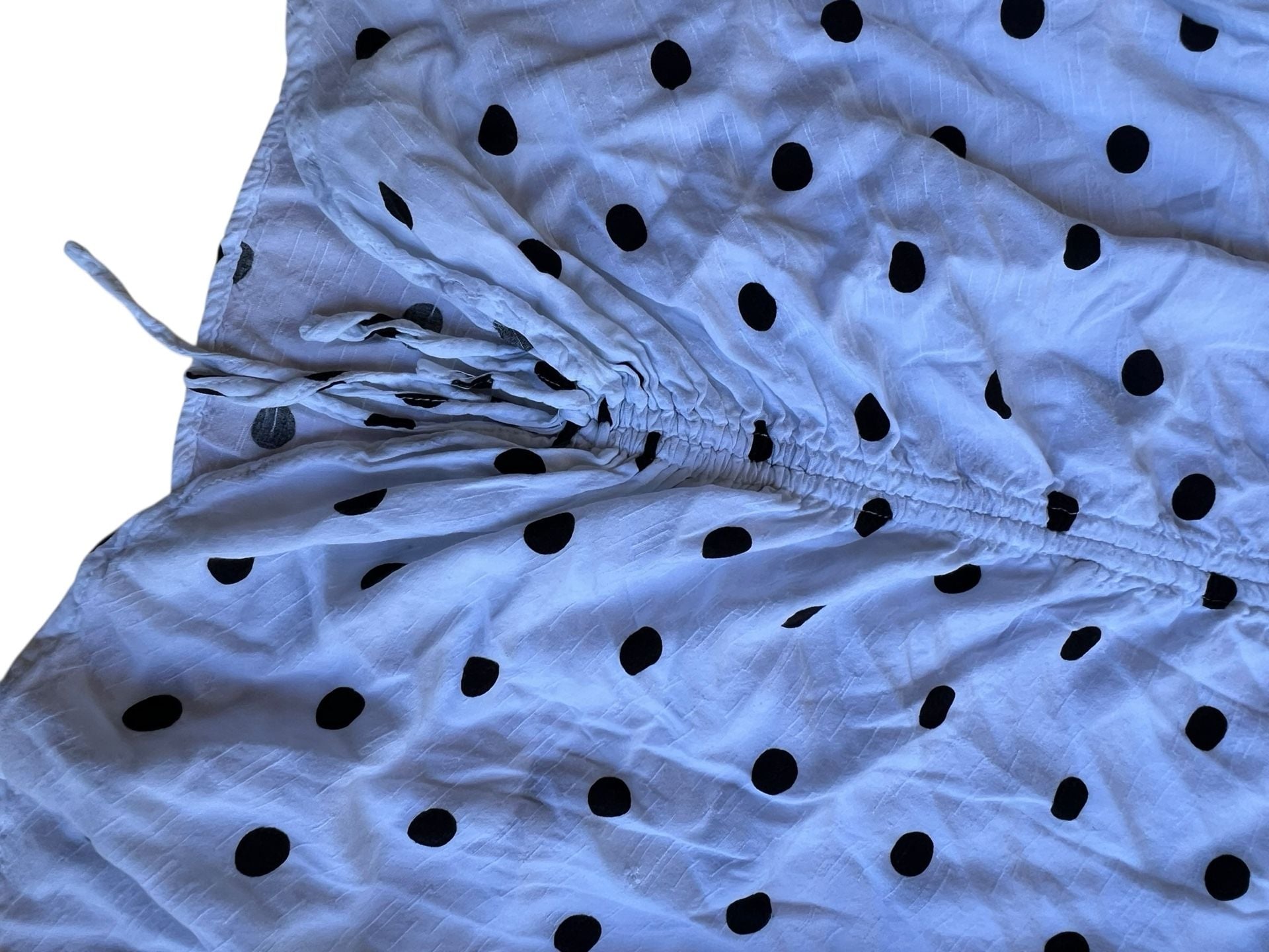 Cato White and Black Polka Dot Ruched Front V-Neck Blouse Size 14/16W 4