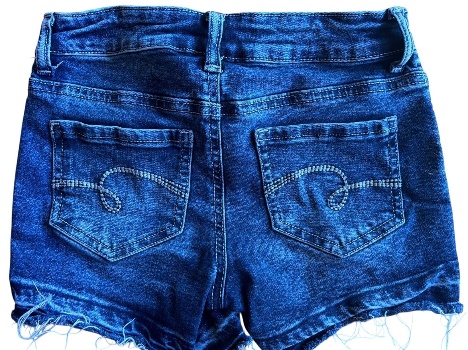 Girls Dark Wash Distressed Cut-Off Denim Jean Shorts  Size 8 LIKE NEW CONDITION 7