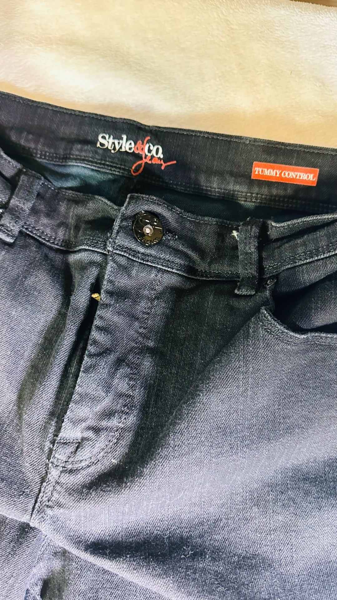 Style & Co. Tummy Control Bootcut Jeans Size 8 Black Wash 3