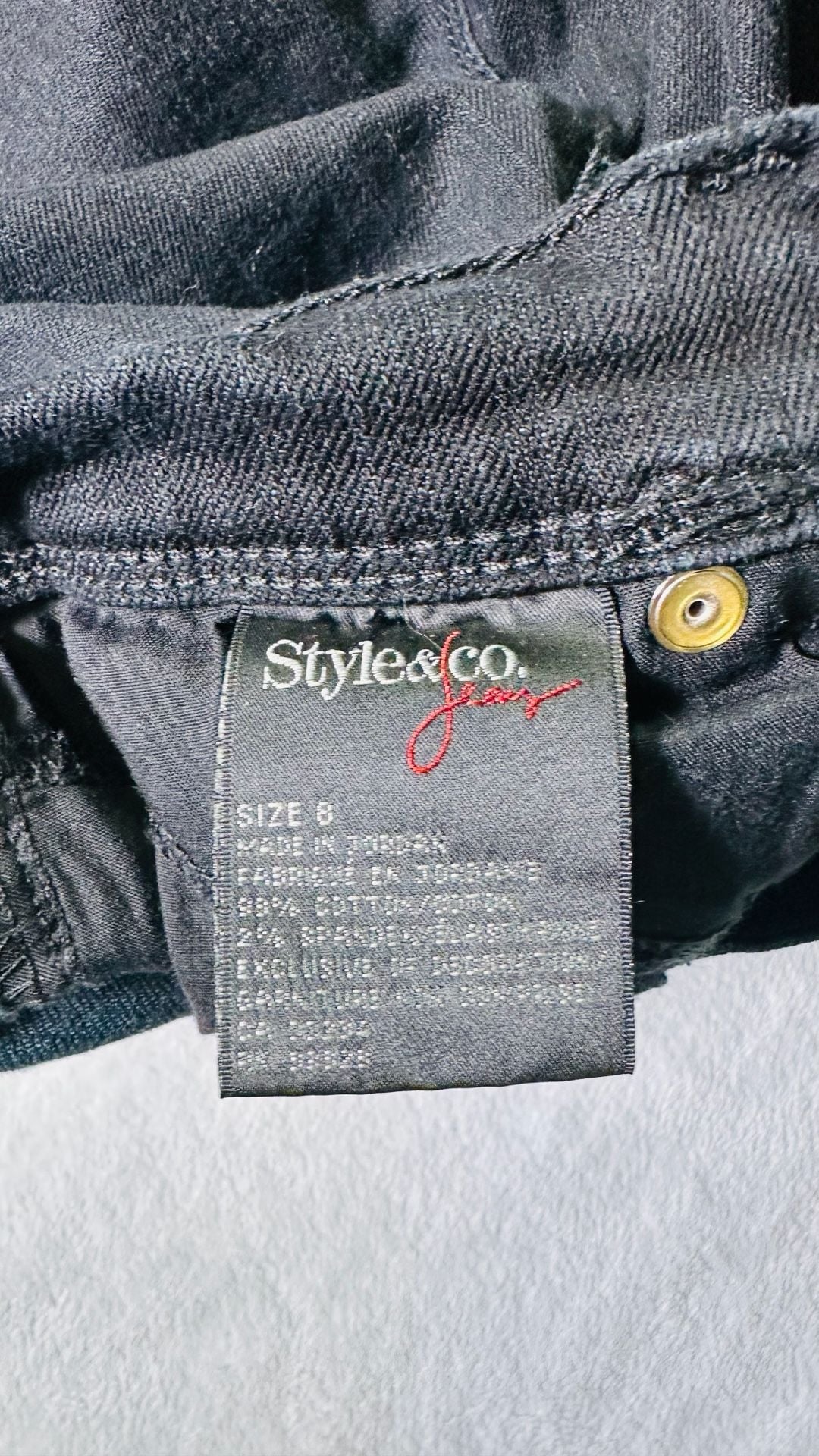 Style & Co. Tummy Control Bootcut Jeans Size 8 Black Wash 5