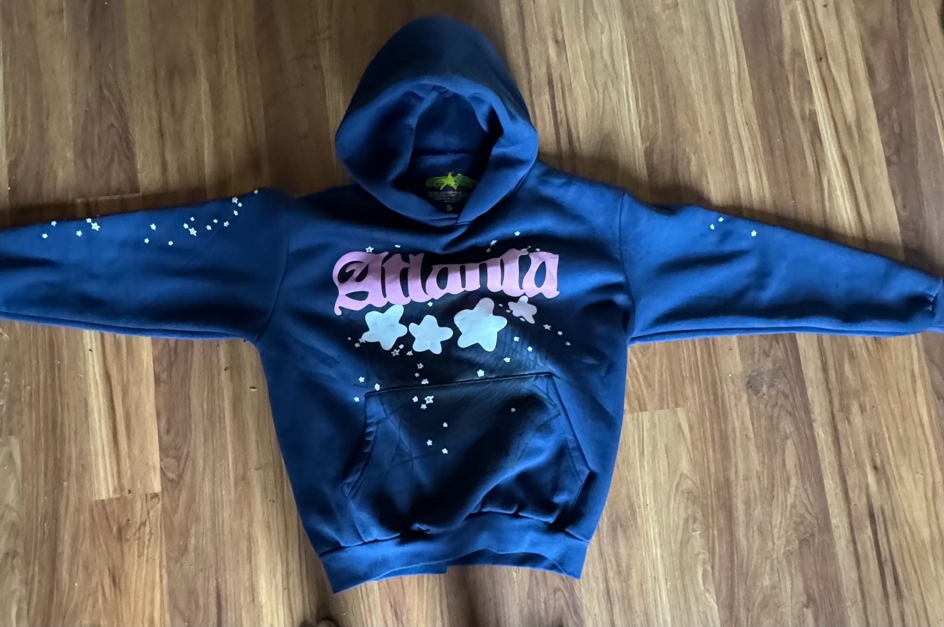 Sp5der Worldwide Atlanta Hoodie Navy/Pink 2