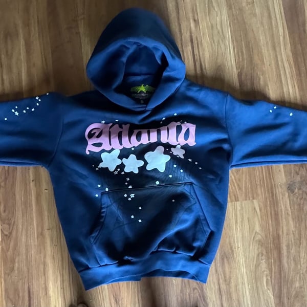 Sp5der Worldwide Atlanta Hoodie Navy/Pink